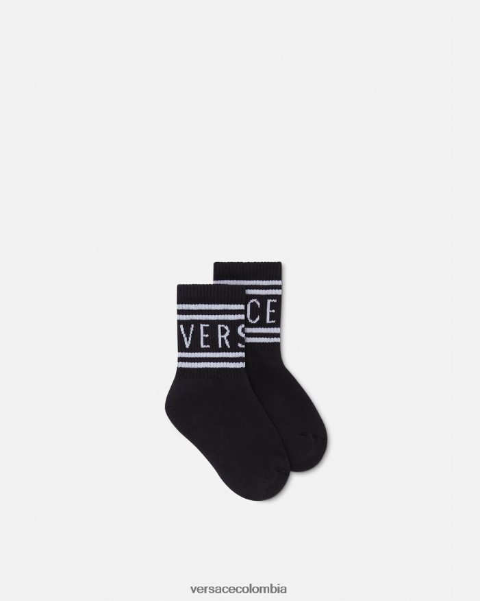 niños calcetines con logo Versace negro 2RP40F1969 accesorios