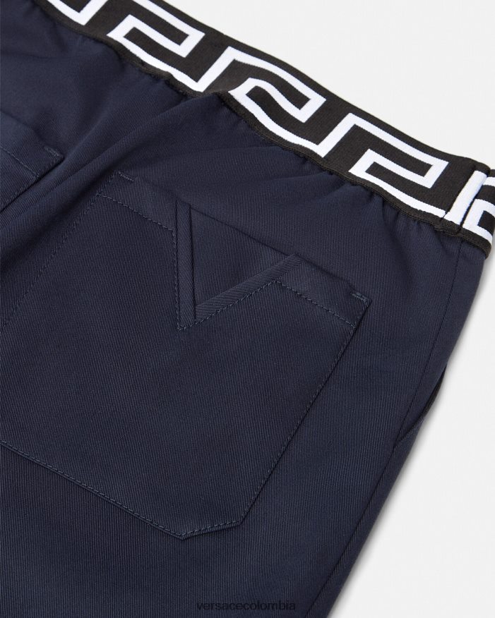 niños pantalones cortos con grecas Versace azul 2RP40F2100 ropa