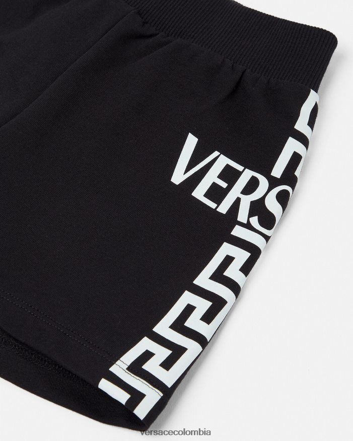 niños pantalones cortos de bebé con greca Versace negro 2RP40F1908 ropa