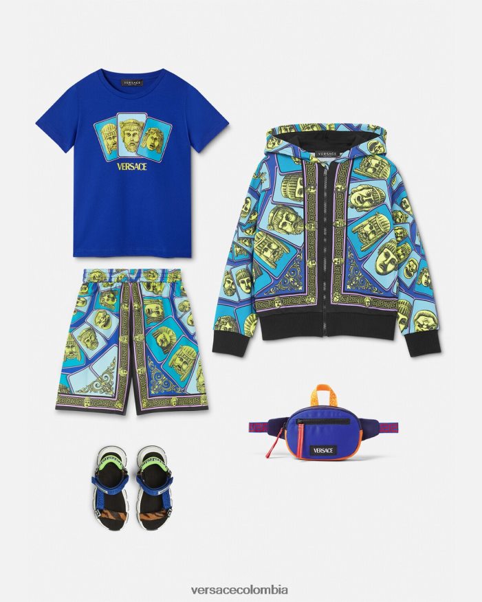 niños pantalones cortos de seda le maschere Versace imprimir 2RP40F2122 ropa