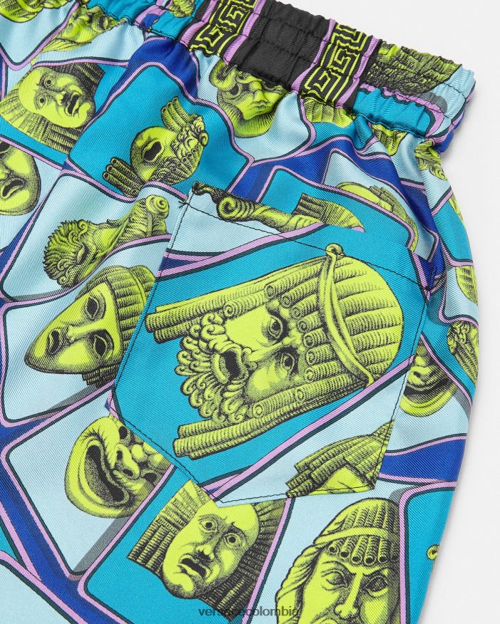 niños pantalones cortos de seda le maschere Versace imprimir 2RP40F2122 ropa
