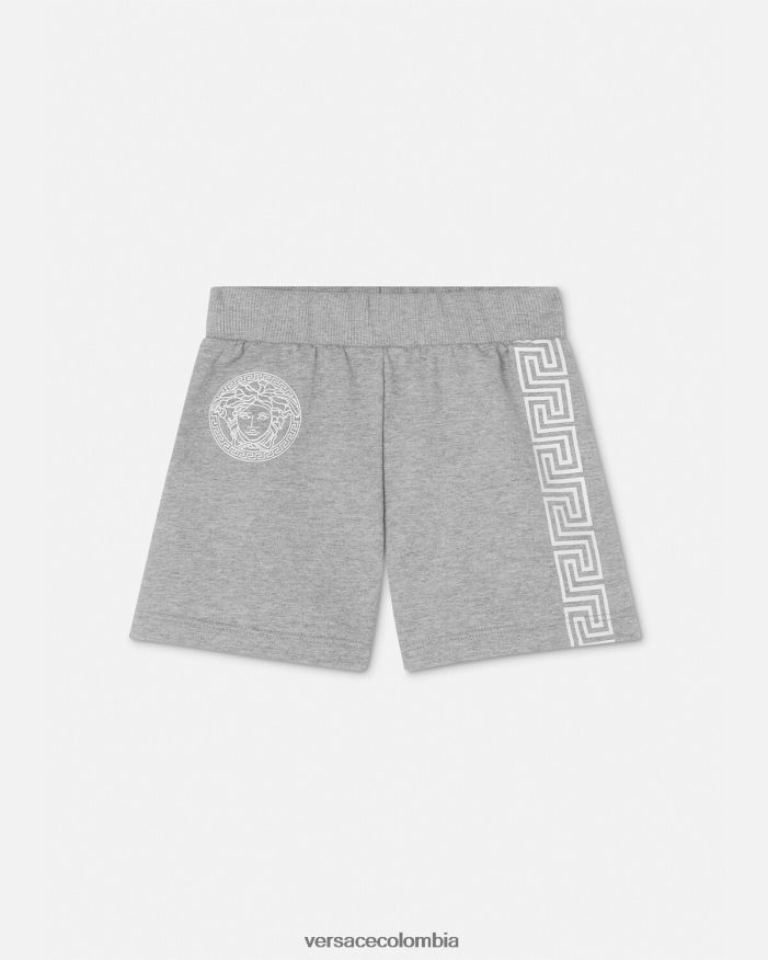 niños pantalones cortos deportivos con greca para bebé Versace gris 2RP40F1881 ropa