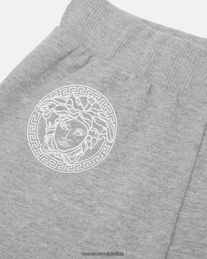 niños pantalones cortos deportivos con greca para bebé Versace gris 2RP40F1881 ropa