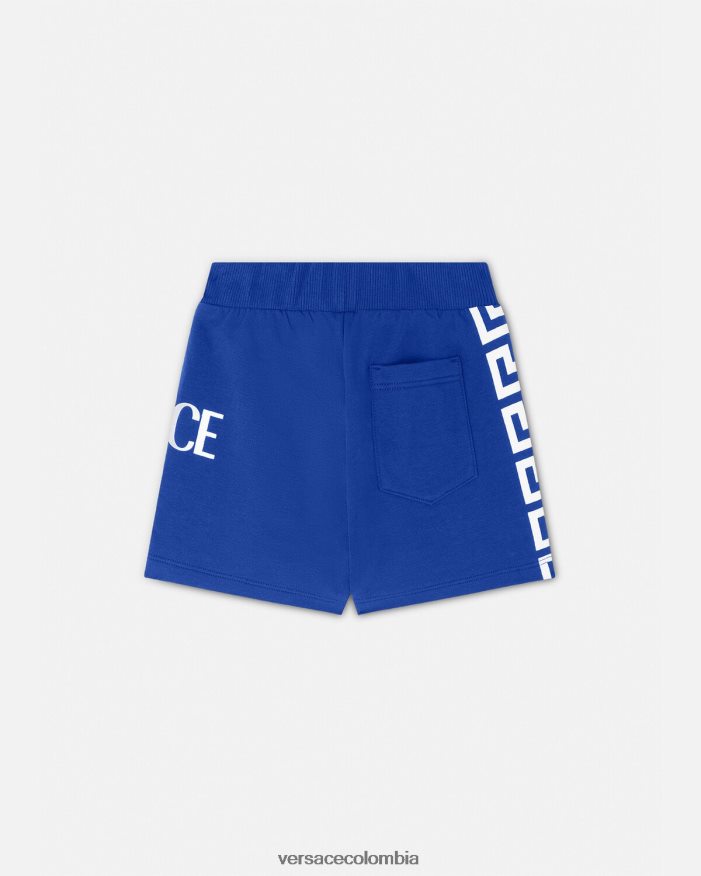 niños shorts de bebé con logo de Greca Versace azul 2RP40F1889 ropa
