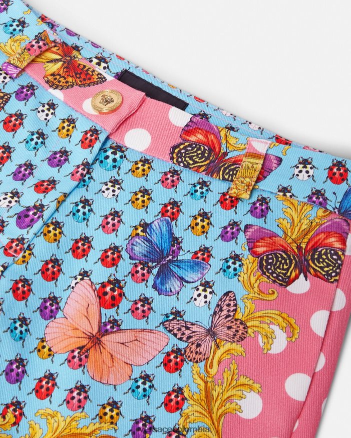 niños shorts de mezclilla con mariposas Versace imprimir 2RP40F1943 ropa