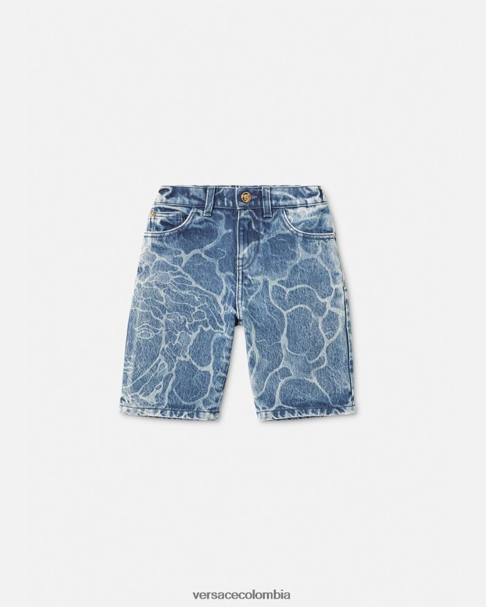 niños shorts de mezclilla con medusa Versace azul 2RP40F2128 ropa