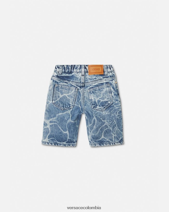 niños shorts de mezclilla con medusa Versace azul 2RP40F2128 ropa