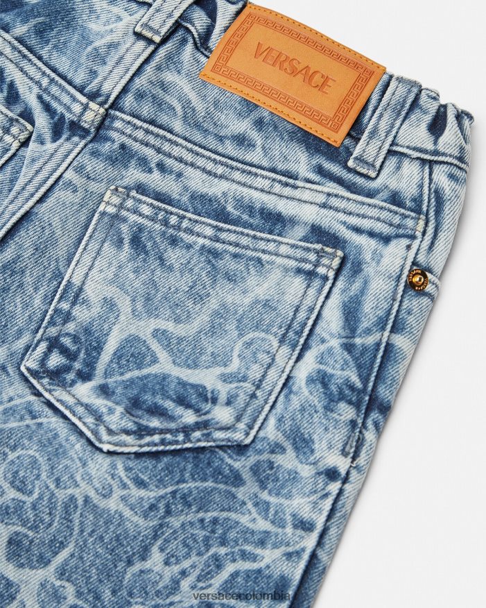 niños shorts de mezclilla con medusa Versace azul 2RP40F2128 ropa