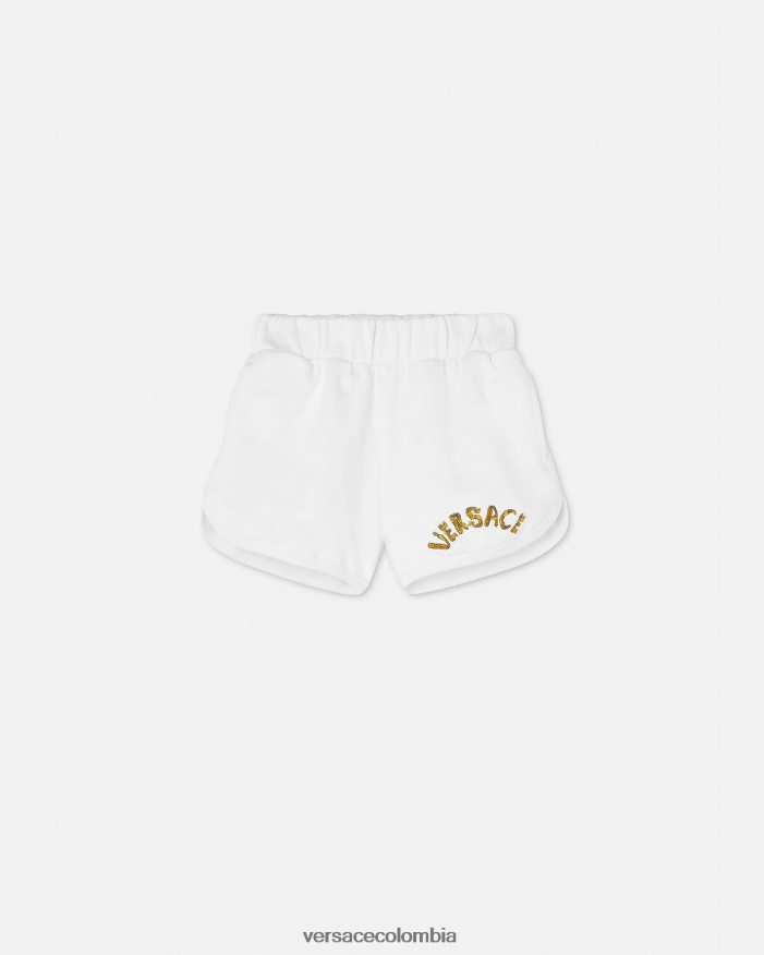 niños shorts deportivos con logo Versace Oro blanco 2RP40F1934 ropa