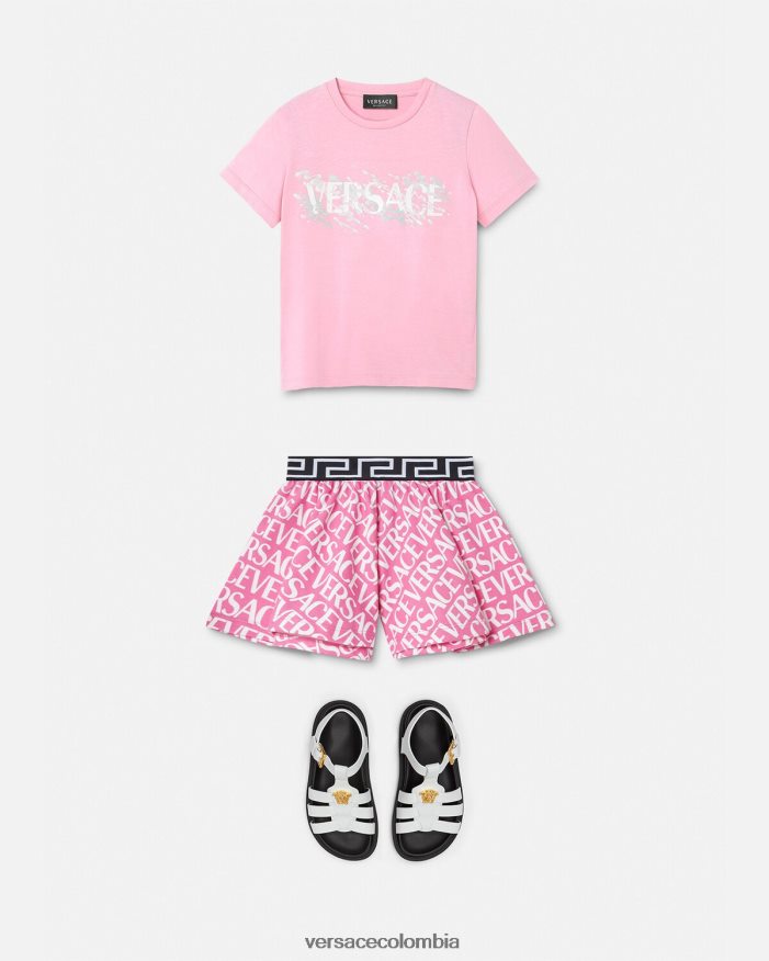 niños shorts deportivos integrales Versace rosa y estampado 2RP40F1975 ropa