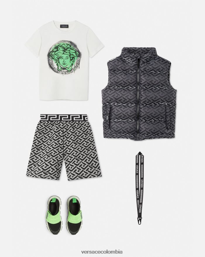 niños shorts deportivos la greca Versace gris y estampado 2RP40F2116 ropa
