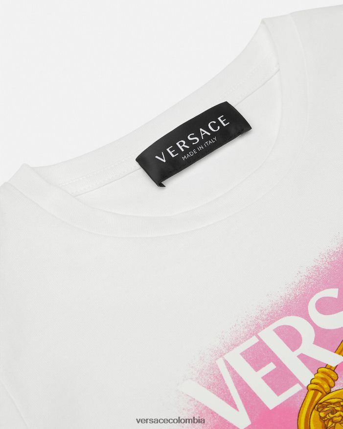 niños camiseta con imperdible Versace blanco y estampado 2RP40F2008 ropa