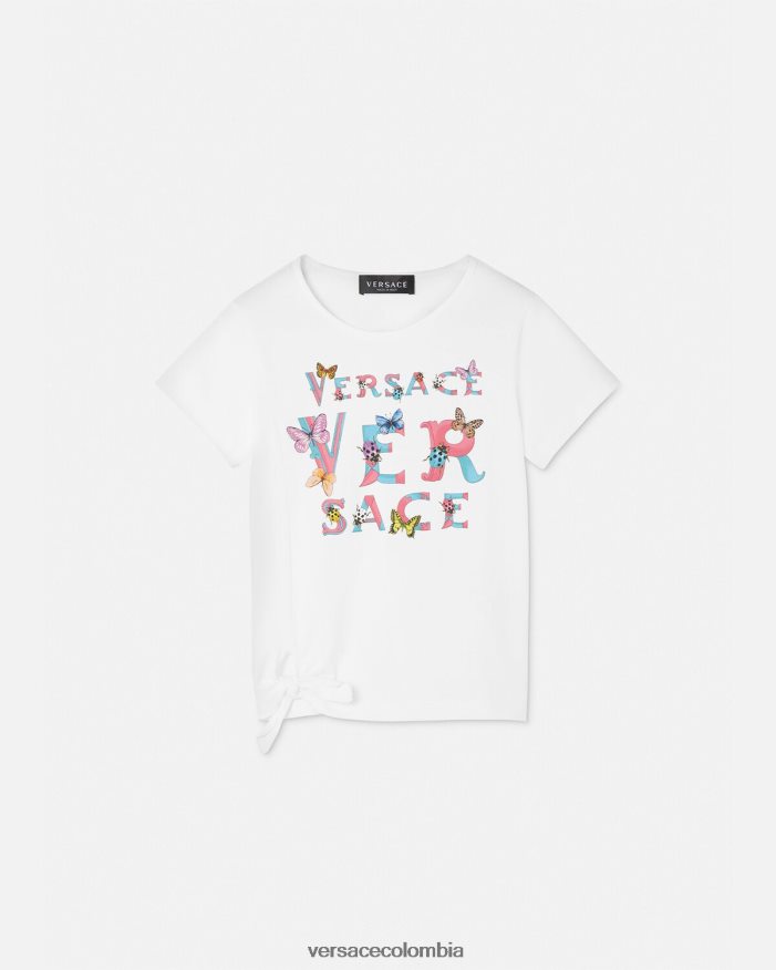 niños camiseta con logo Versace blanco y estampado 2RP40F1931 ropa