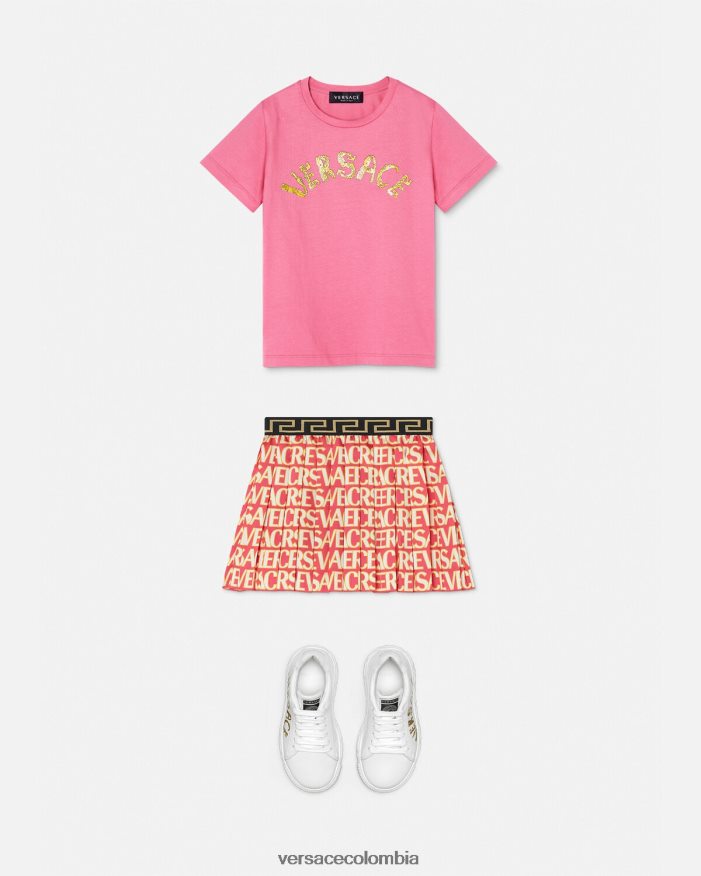 niños camiseta con logo Versace rosa 2RP40F1932 ropa