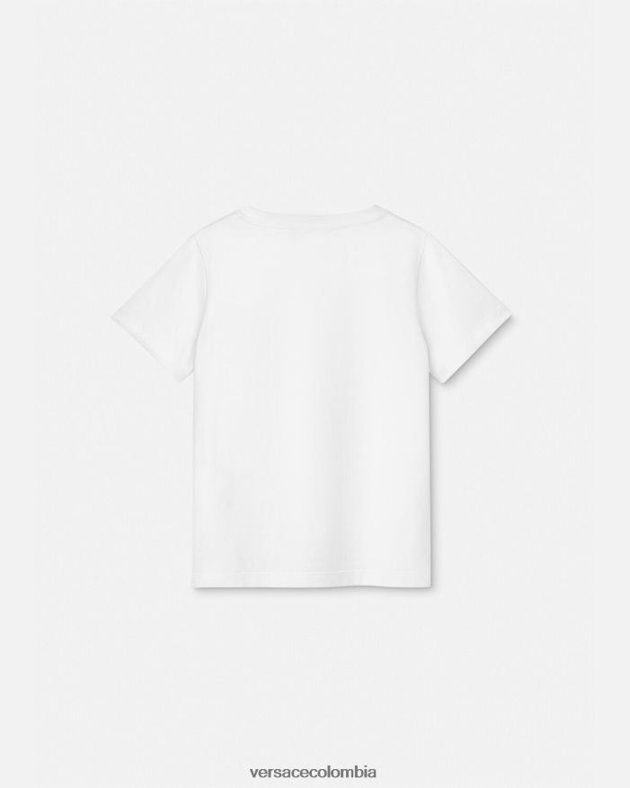 niños camiseta con logo de medusa Versace blanco y estampado 2RP40F2127 ropa