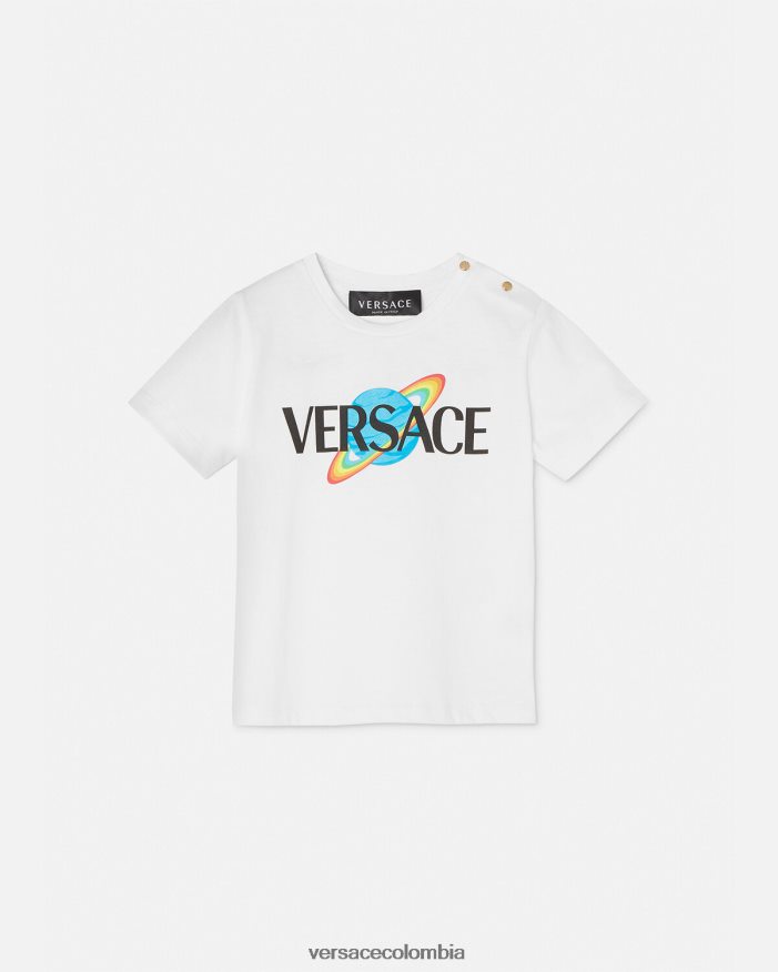 niños camiseta con logo para bebé Versace blanco y estampado 2RP40F1883 ropa