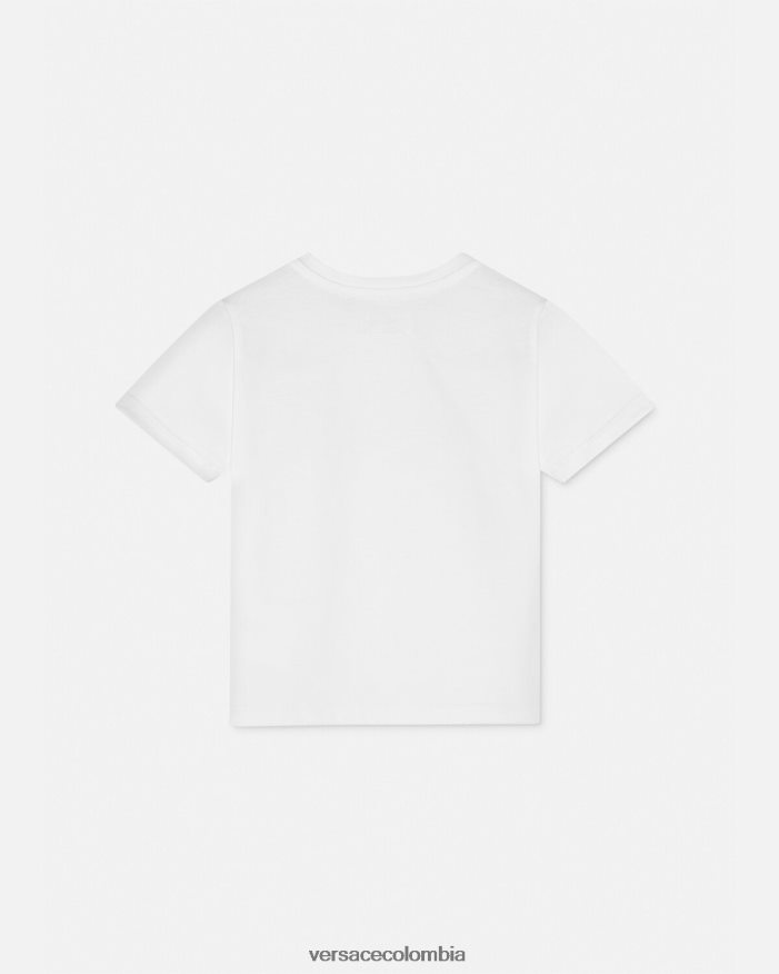 niños camiseta con logo para bebé Versace blanco y estampado 2RP40F1883 ropa