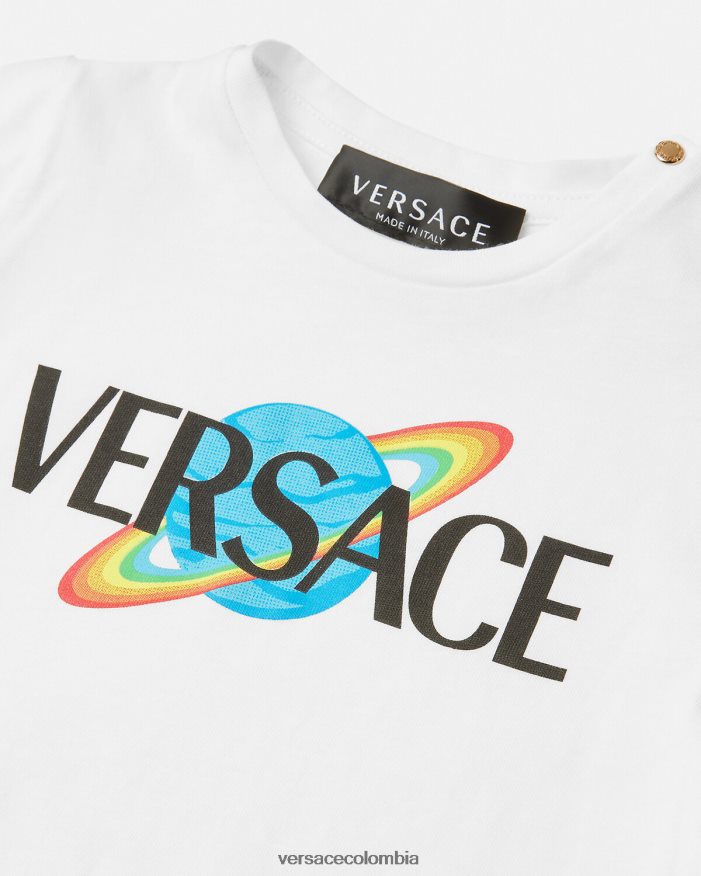 niños camiseta con logo para bebé Versace blanco y estampado 2RP40F1883 ropa