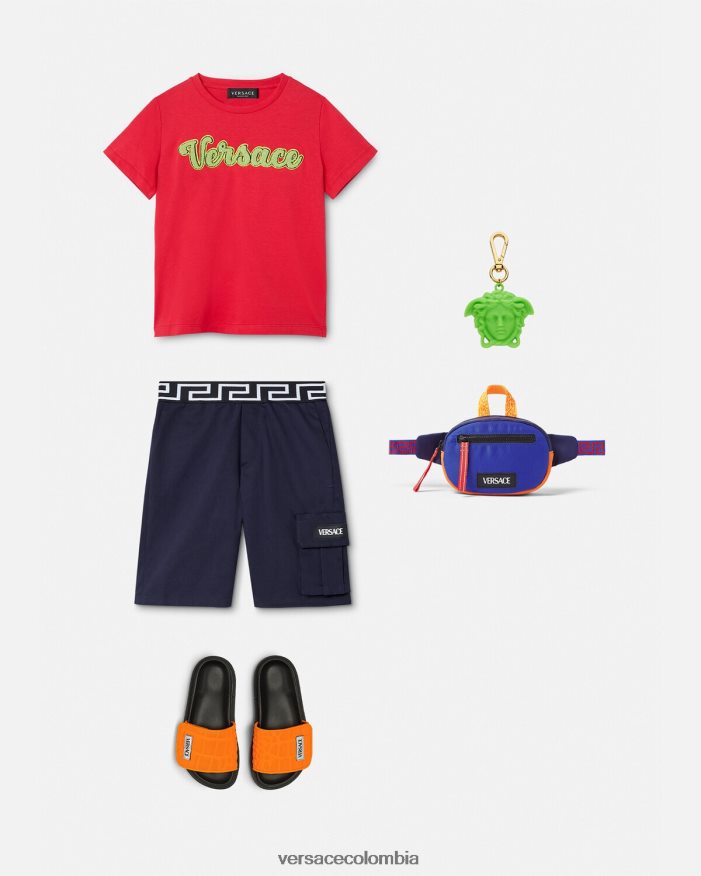 niños camiseta con logo universitario Versace rojo 2RP40F2133 ropa