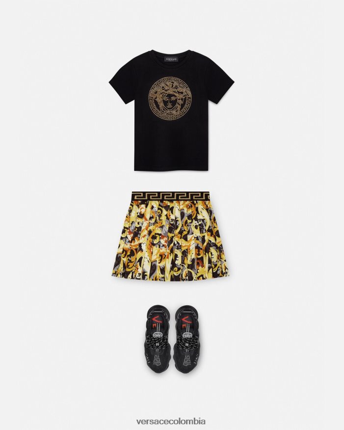 niños camiseta con medusa de cristal Versace negro 2RP40F1961 ropa