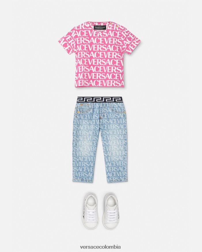 niños camiseta de bebé por toda la prenda Versace rosa y estampado 2RP40F1920 ropa