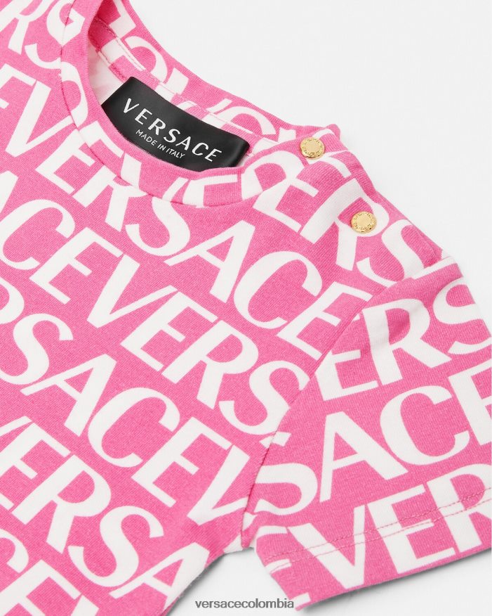 niños camiseta de bebé por toda la prenda Versace rosa y estampado 2RP40F1920 ropa