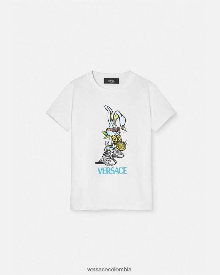 niños camiseta del conejo del año nuevo lunar Versace azul 2RP40F1991 ropa
