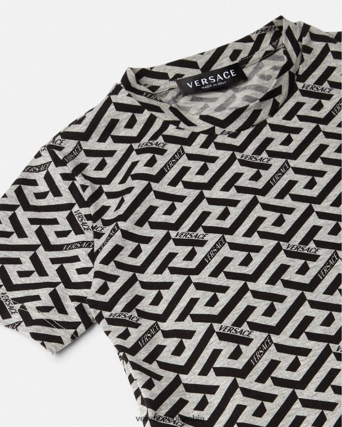 niños camiseta la greca Versace gris y estampado 2RP40F2115 ropa