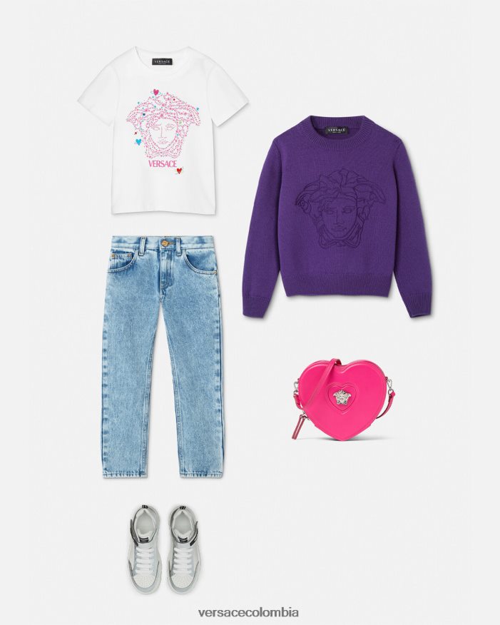 niños camiseta medusa Versace blanco y estampado 2RP40F1946 ropa