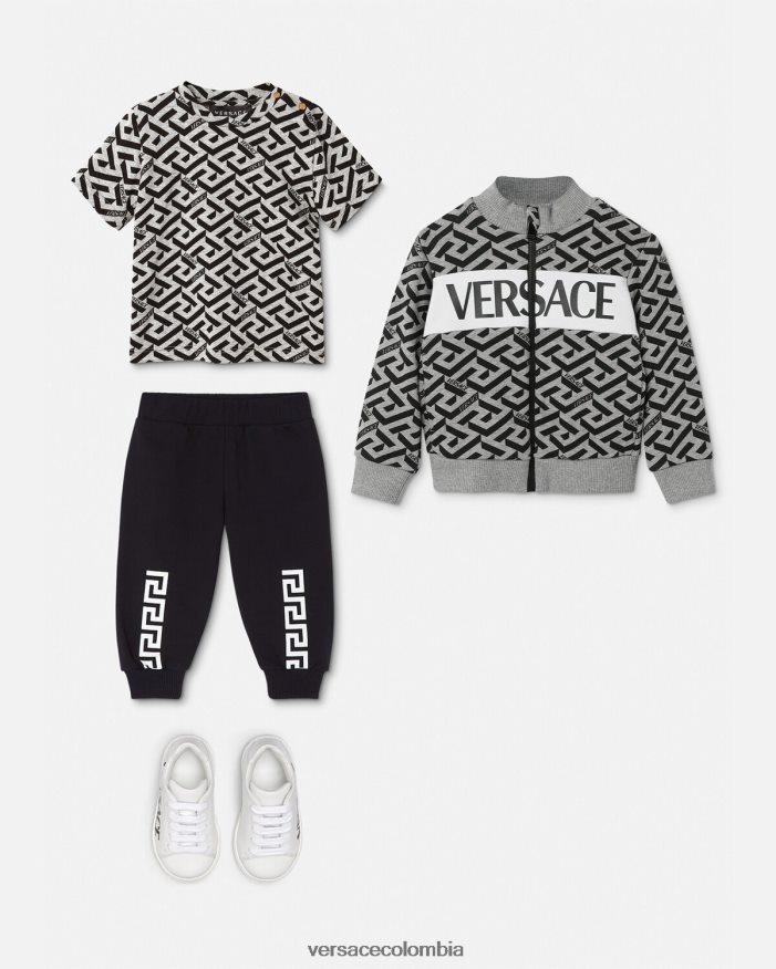 niños camiseta para bebé la greca Versace gris y estampado 2RP40F1910 ropa