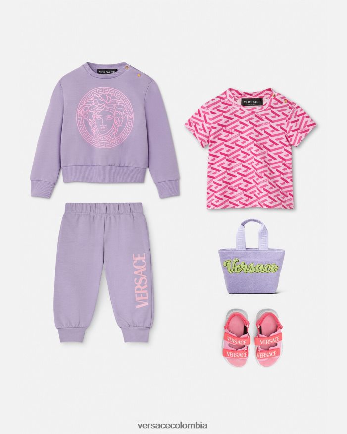 niños camiseta para bebé la greca Versace rosa 2RP40F1874 ropa