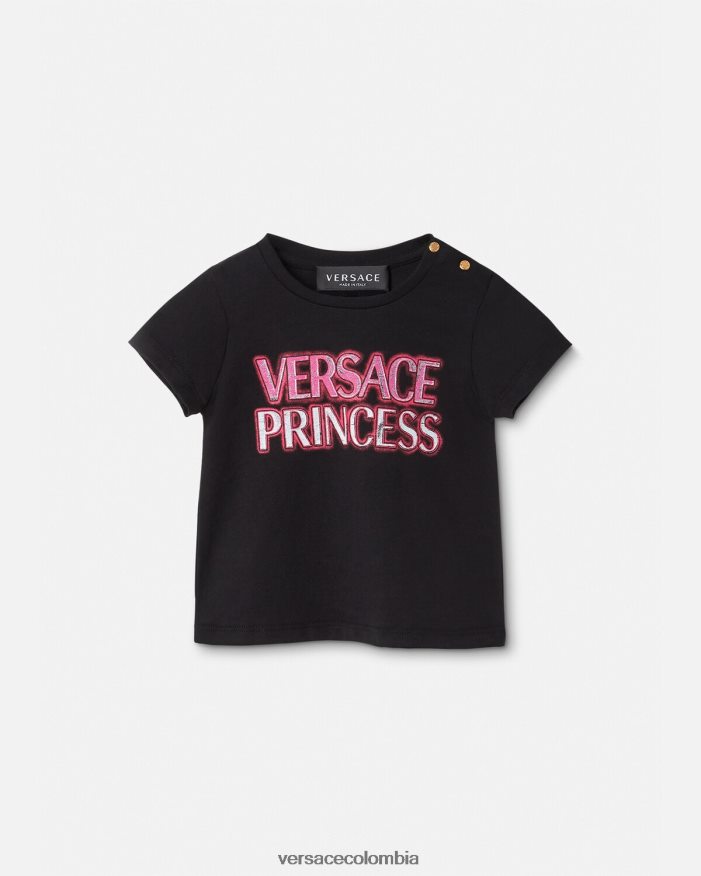 niños camiseta para bebé logo "princesa" Versace negro 2RP40F1867 ropa