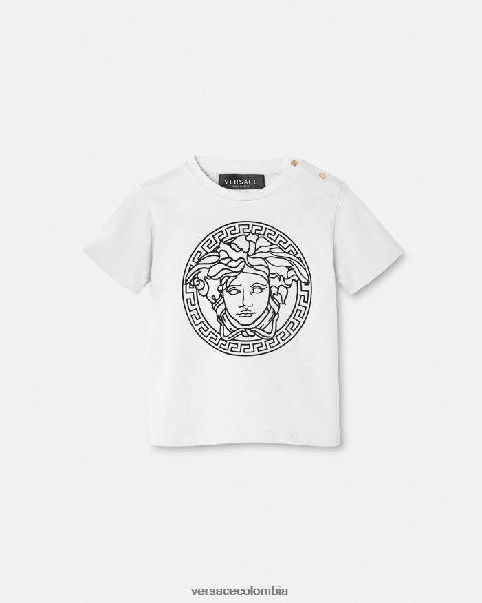 niños camiseta para bebé medusa Versace blanco negro 2RP40F1863 ropa