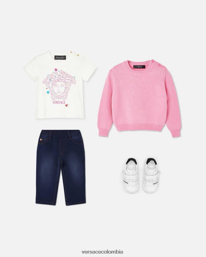 niños camiseta para bebé medusa Versace blanco y estampado 2RP40F1853 ropa