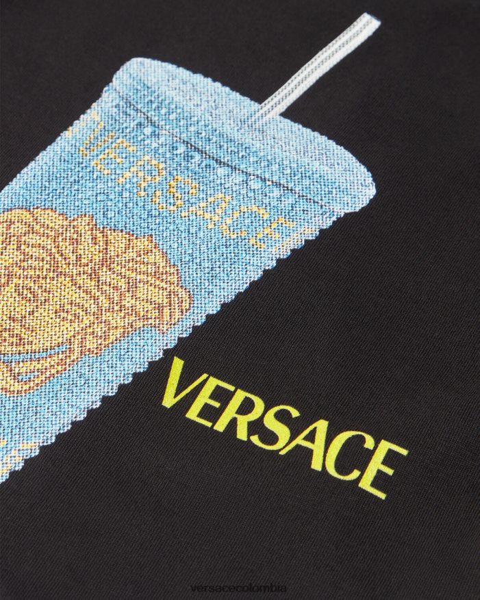 niños taza de viaje camiseta para bebé Versace negro y estampado 2RP40F1925 ropa