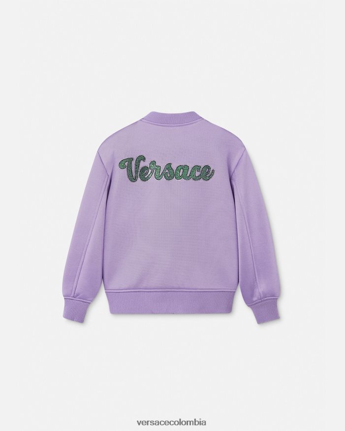 niños chaqueta bomber con logo Versace lila 2RP40F2016 ropa