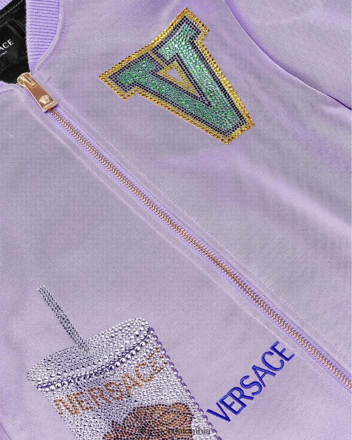 niños chaqueta bomber con logo Versace lila 2RP40F2016 ropa