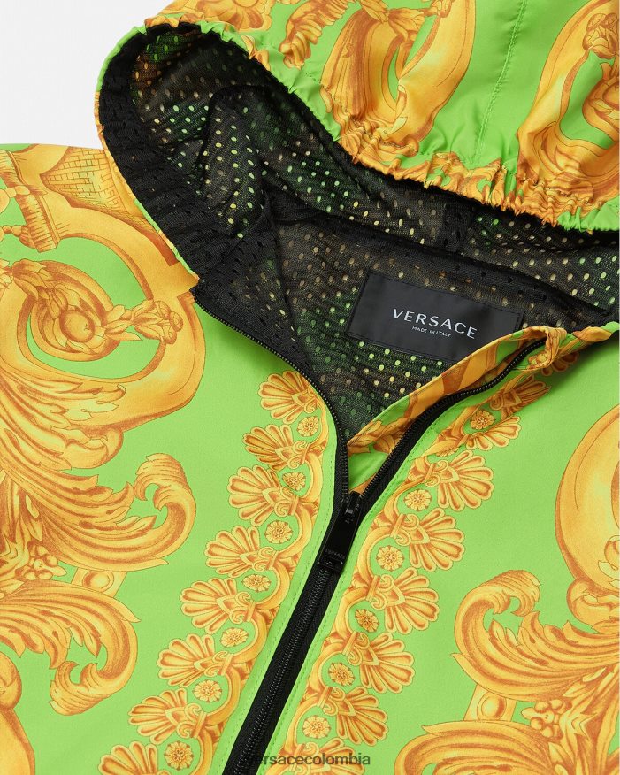 niños chaqueta cortavientos barroco 660 Versace oro y verde 2RP40F2109 ropa