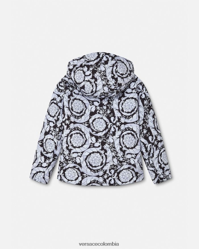 niños chaqueta de esquí barroca plateada Versace negro y gris 2RP40F1952 ropa