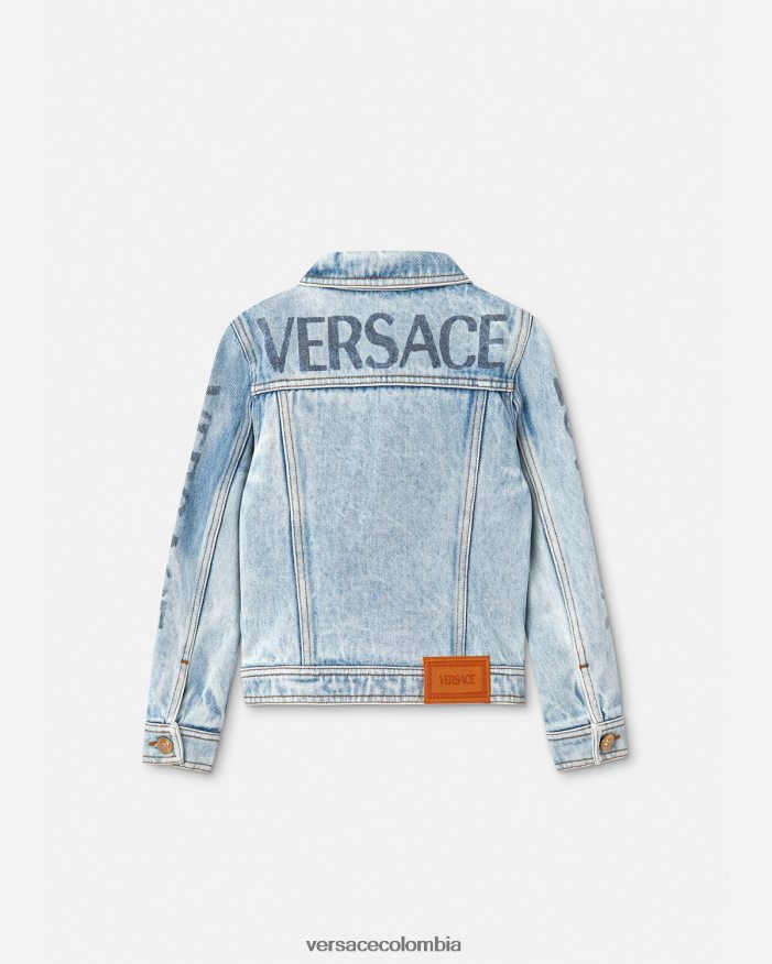 niños chaqueta vaquera con logo Versace azul 2RP40F2131 ropa