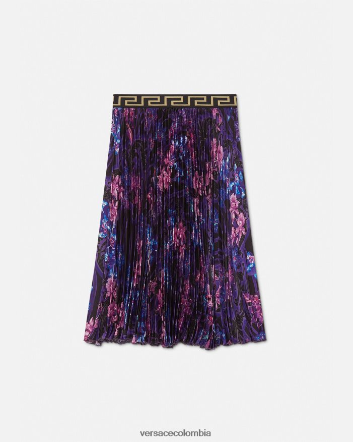 niños falda plisada barroco orquídea Versace violeta y estampado 2RP40F2006 ropa
