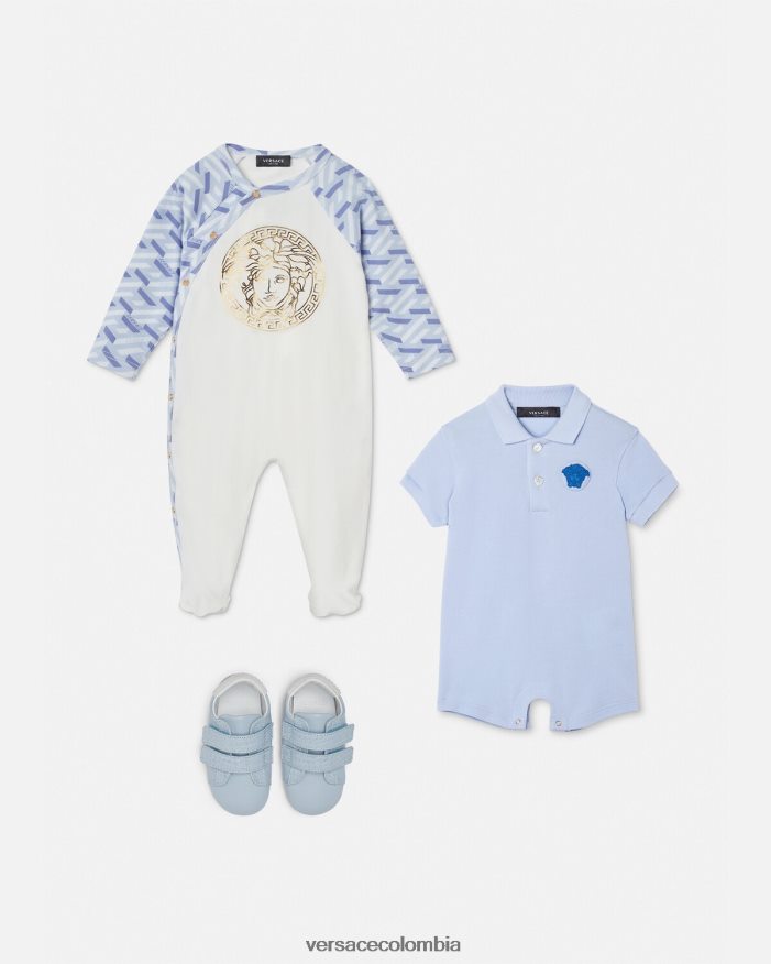 niños mameluco del bebé de la medusa Versace azul claro 2RP40F1833 ropa