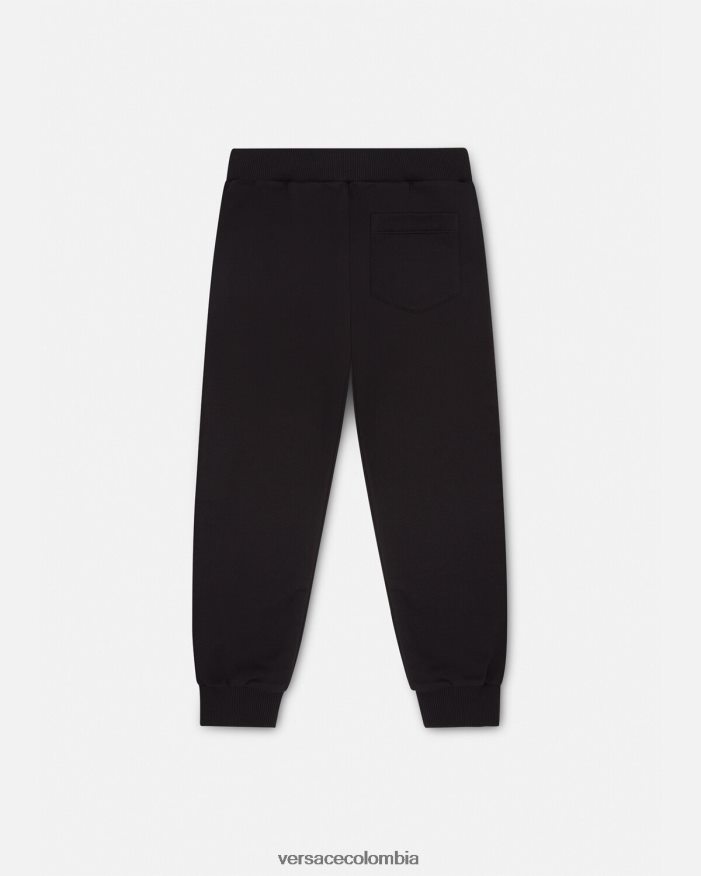 niños pantalones de chándal con greca y cristales Versace negro 2RP40F1999 ropa