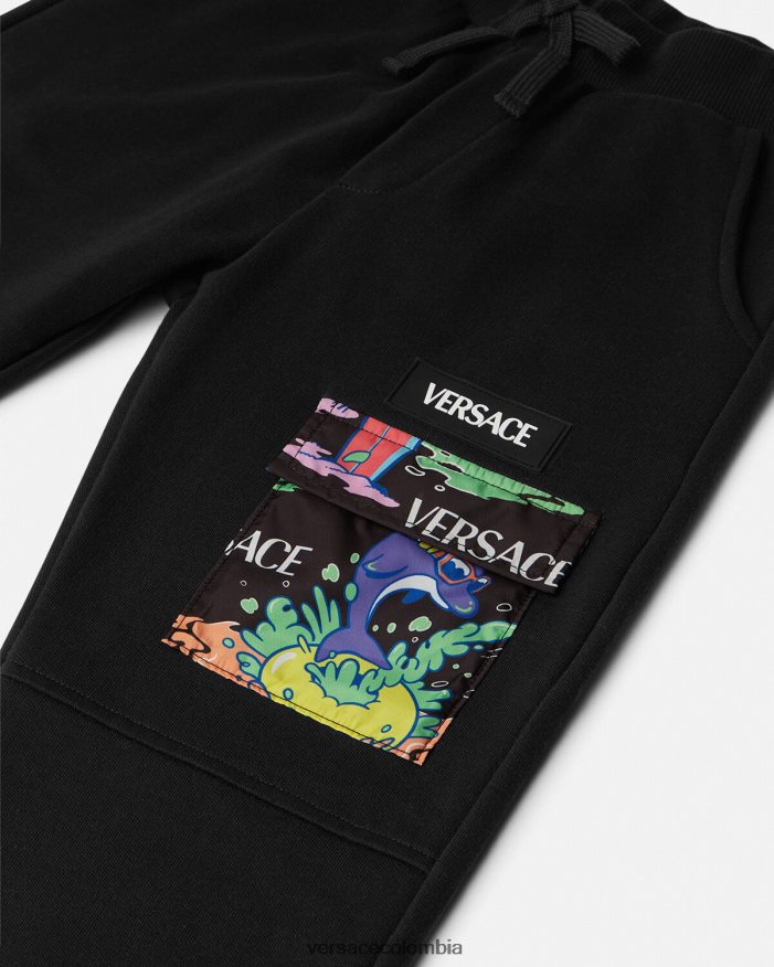 niños pantalones deportivos con gafas de sol de medusa Versace negro y estampado 2RP40F2137 ropa