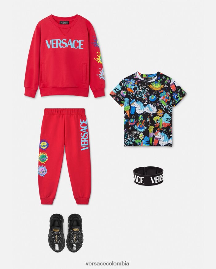 niños pantalones deportivos con gafas de sol de medusa Versace rojo 2RP40F2138 ropa