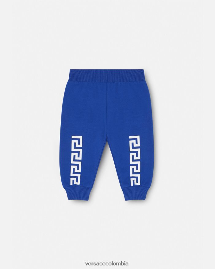 niños pantalones deportivos con greca para bebé Versace azul 2RP40F1890 ropa