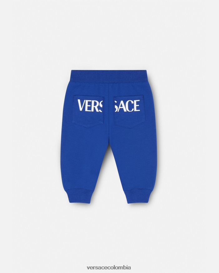niños pantalones deportivos con greca para bebé Versace azul 2RP40F1890 ropa