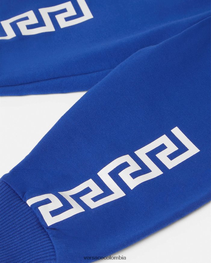 niños pantalones deportivos con greca para bebé Versace azul 2RP40F1890 ropa