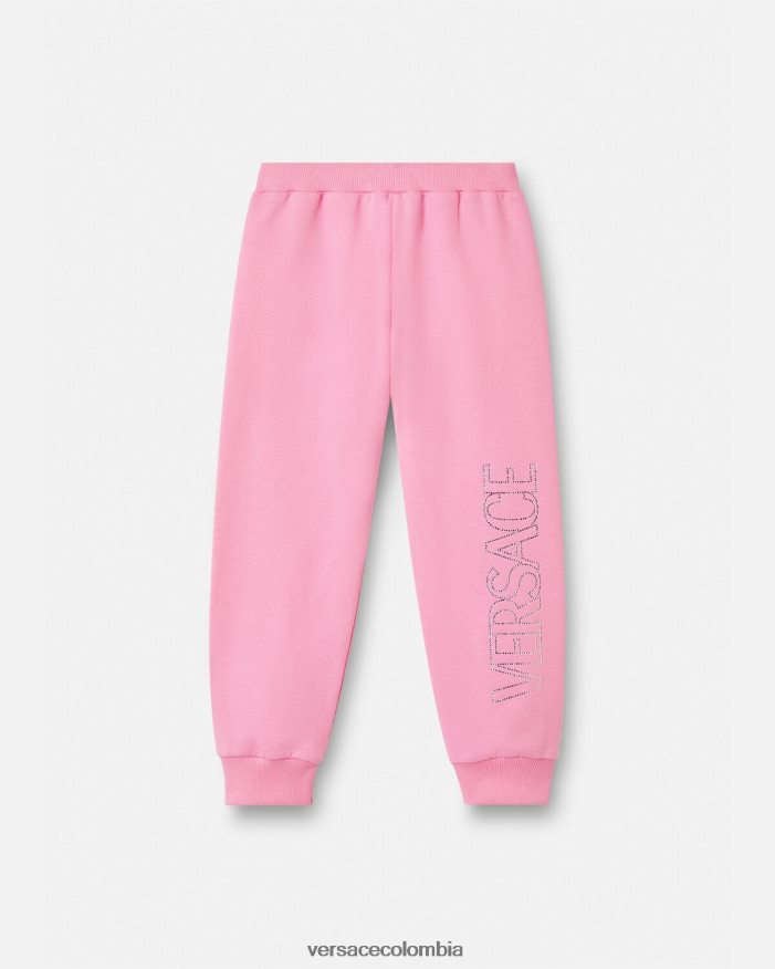 niños pantalones deportivos con logo de cristal Versace rosa 2RP40F2023 ropa
