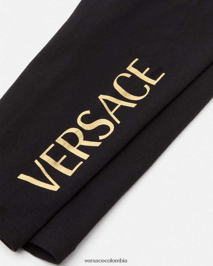 niños pantalones deportivos con logo para bebé Versace negro 2RP40F1864 ropa